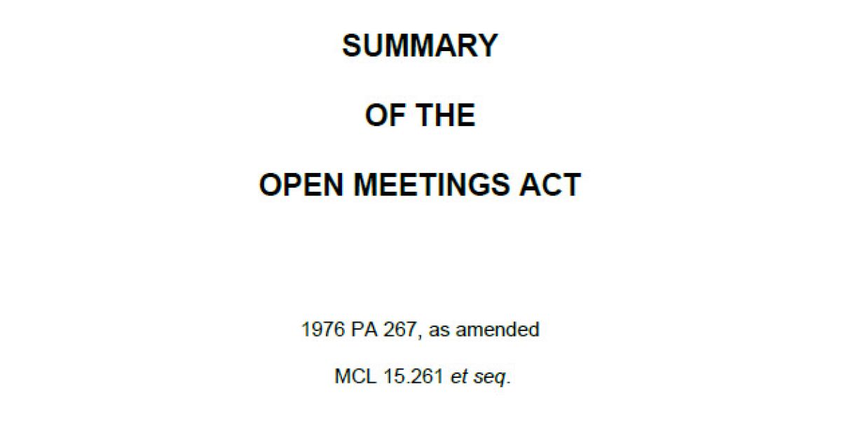 Open Meetings Act